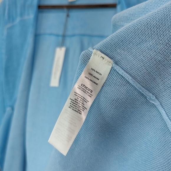 Chicos Ruana Womens 0 Small Blue Wrap Cardigan Topper Summer Tie Dye - Picture 9 of 10